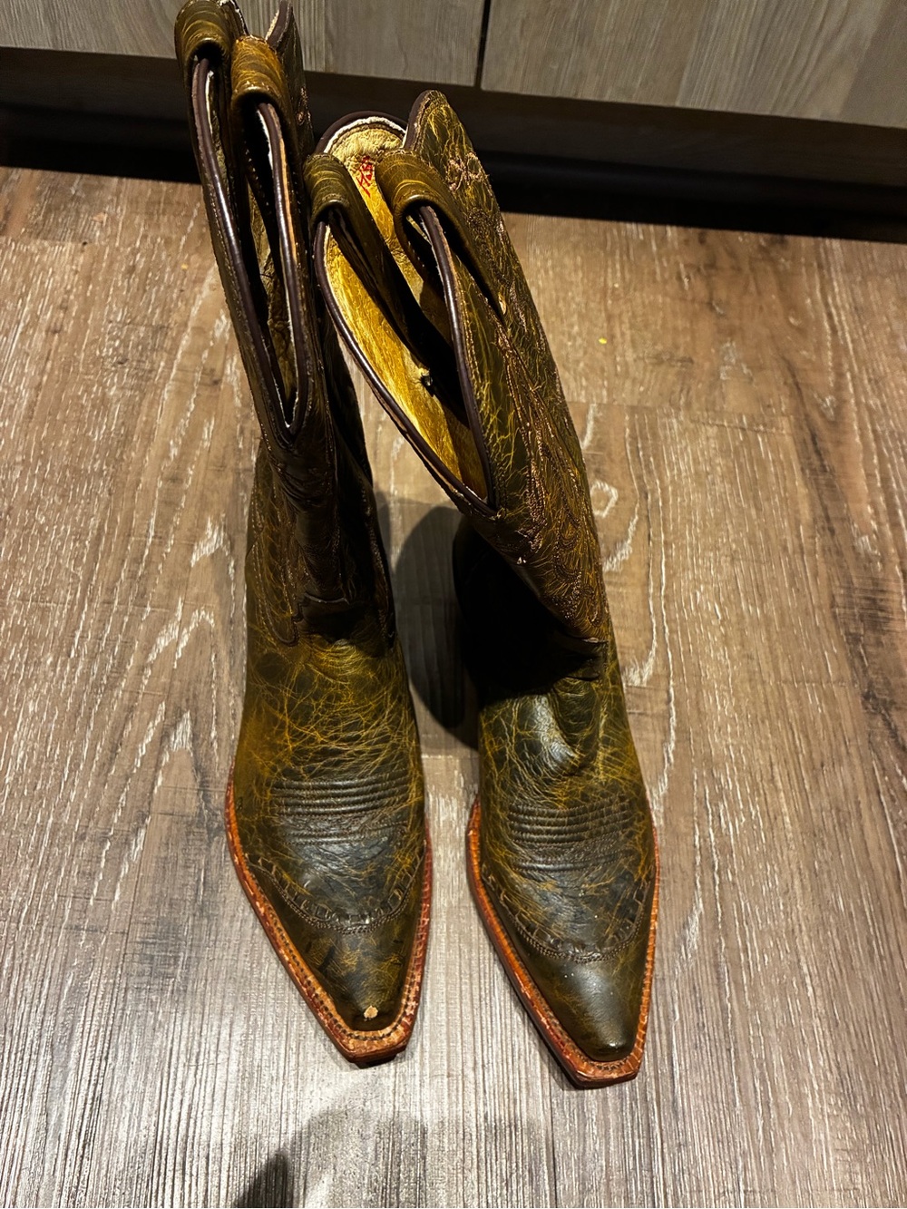 Tony Lama Distressed Leather Western Ankle Boots